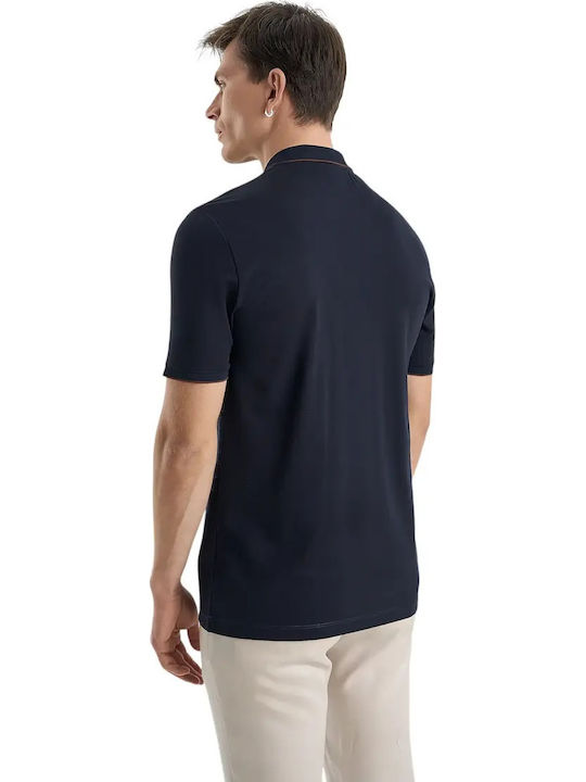 Polo Herrenbluse Kurzarm Marineblau