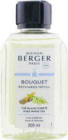 Maison Berger Paris Bouquet Пълнител Чисто Бял Чай Течен Пълнител Бял Чай Контейнер Ароматизатори 200ml