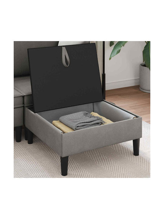 Living Room Stools With Storage Space Upholstered In Dark Gray Velvet