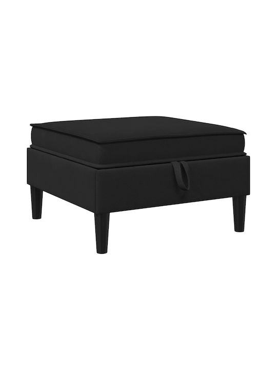 Living Room Stools With Storage Space Upholstered In Black Velvet