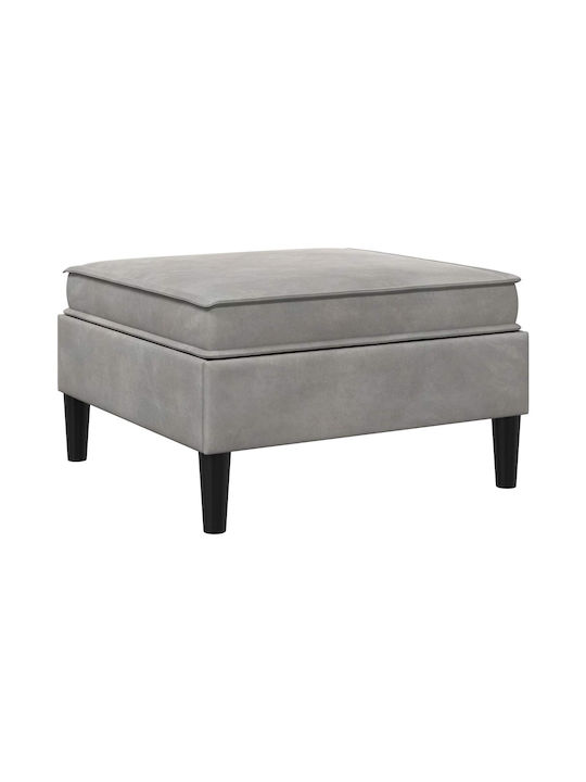 Living Room Stools With Storage Space Upholstered In Light Gray Velvet