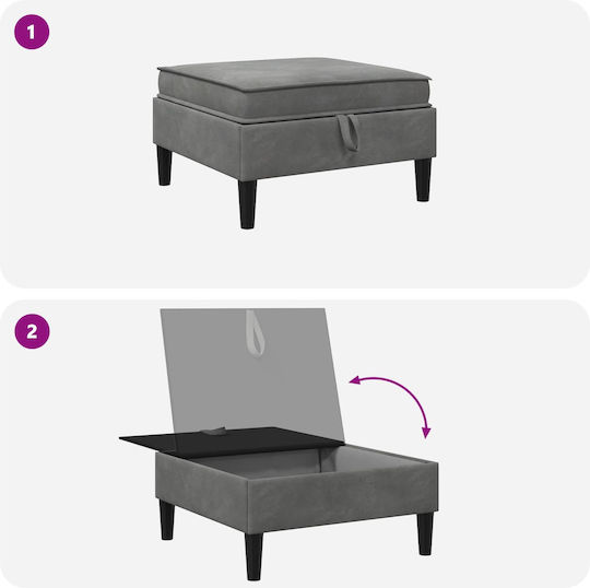 vidaXL Hocker Für Das Wohnzimmer Mit Stauraum Bezogen Mit Samt Dunkelgrau