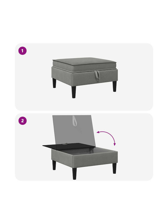 Living Room Stools With Storage Space Upholstered In Dark Gray Velvet