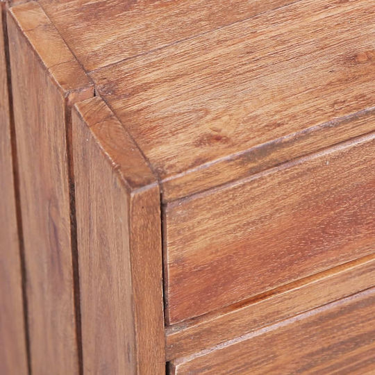 Bedside Table Made of Solid Wood Beige 35x25x35cm