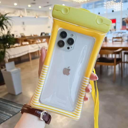 Waterproof Underwater Cushion Cover Alista Home Snowproof Universal Striped Drawstring Phone Documents Yellow
