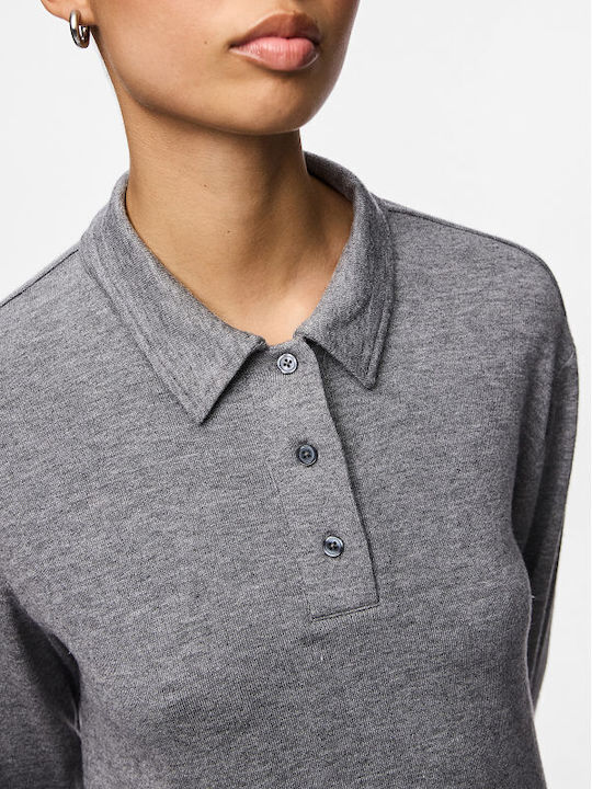 Γυναικεία Polo Μπλούζα Μακρυμάνικη Γκρι