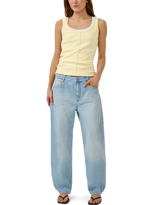 Women's Sleeveless Cotton Blouse Yellow