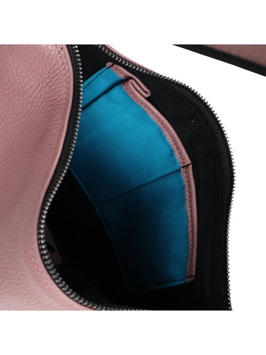 Leder Damen Schultertasche Rosa