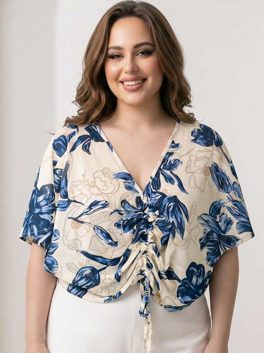 Bluza Damă Floral Albastră