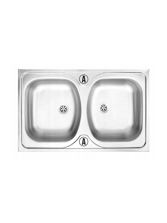 Deante Ένθετος Νεροχύτης Inox Μ80xΠ50cm Γκρι