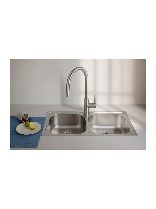 Kuchinox Ентегрен Кухненски Мивка Inox със Смесител Дължина 78xШирина 43см Сива