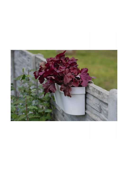 White Plastic Balcony Box Handle Flowers
