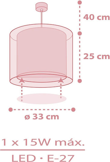 Ango Baby Teddy Single-Light Kids Ceiling Light Ceiling Lamp with E27 Socket Pink 33x25cm