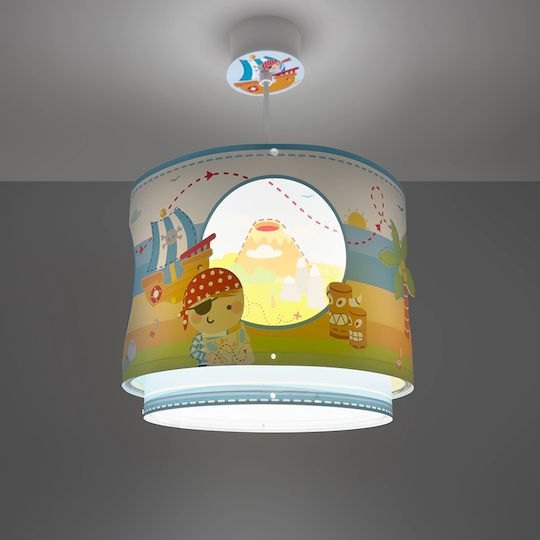 Ango Pirate Island Single-Light Kids Ceiling Light Pendant Plastic 15W E27 Light Blue