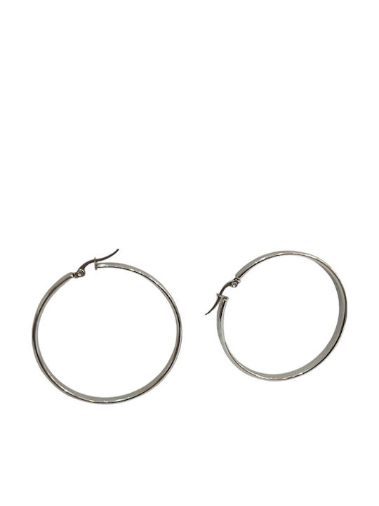 Kalliopi Silver Обици Халки от Стомана