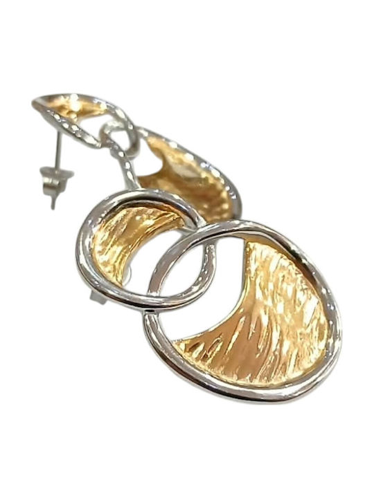 Kalliopi Silver Gold Plated Steel Stud Earrings