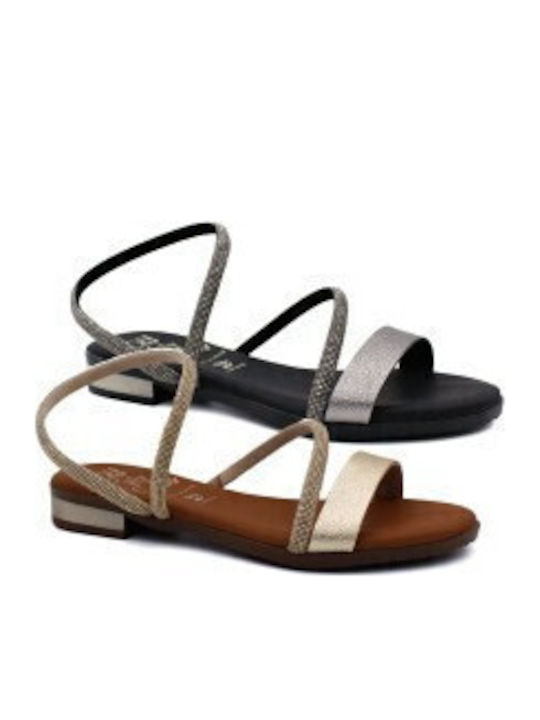 Leather Women's Flat Sandals Black