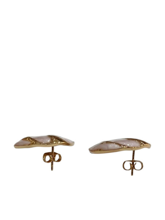 Kalliopi Silver Gold Plated Steel Stud Earrings