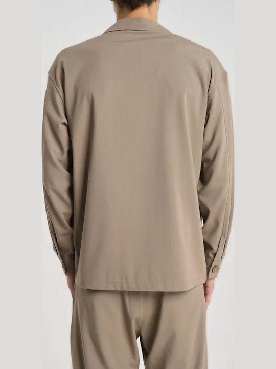 Μακρυμάνικo Τζιν Overshirt Μπεζ