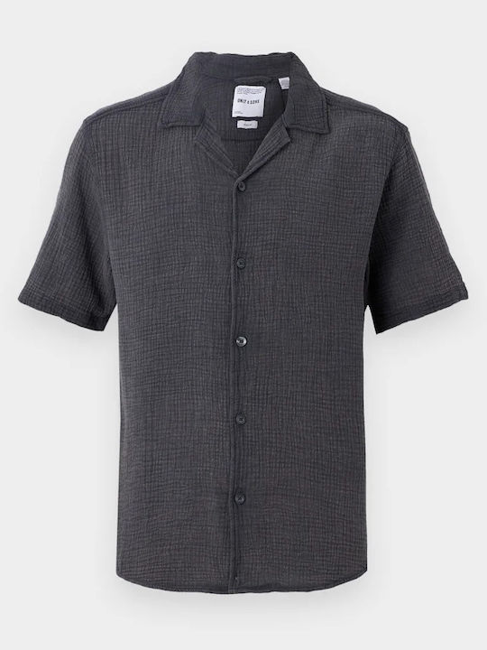 Short Sleeve Shirt in Regular Fit Dark Grey
