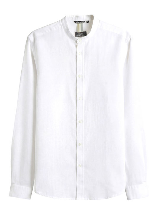 Toledo Long Sleeve Linen Shirt In Regular Fit White