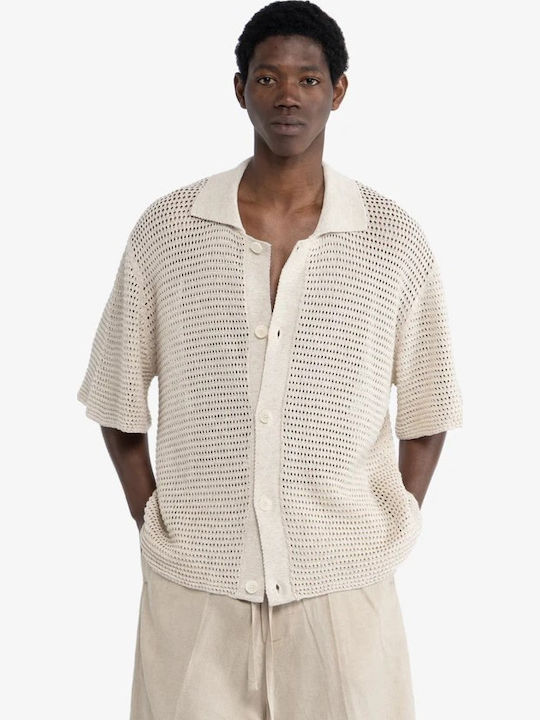Short Sleeve Beige Shirt