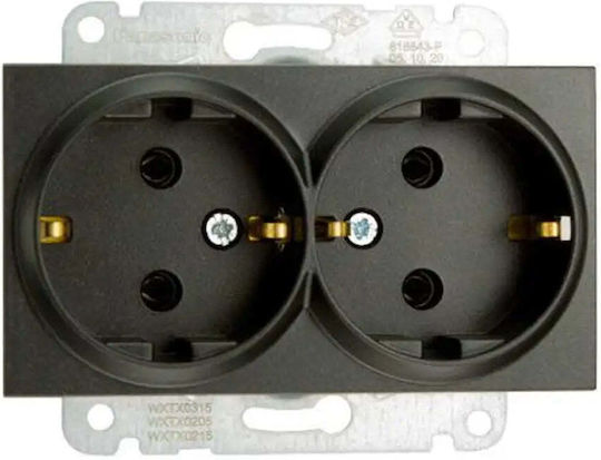 Doppelsteckdose Schwarz Kontakt Panasonic Karre Plus