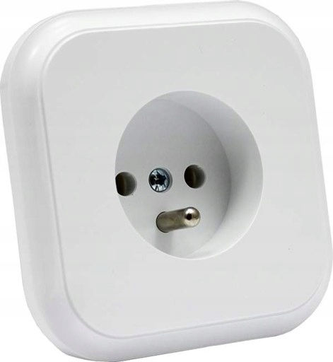 230 V Ip20 White Wall Socket Grounding Single Socket 1 Pc