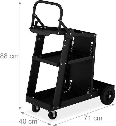 Relaxdays Schweißwagen Griff Schwarz 88x71x40 cm
