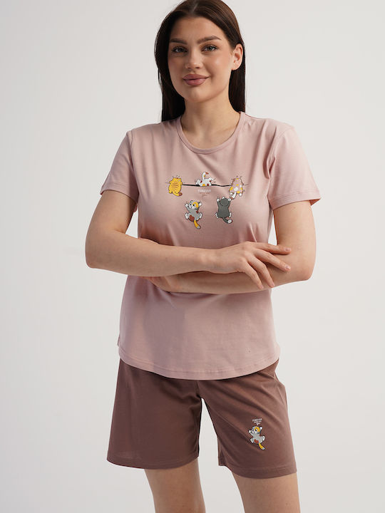 Vienetta Secret Set Pijamale Dama Roz De Vară