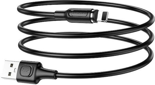 Borofone Μαγνητικό / Μαγνητικό αποσπώμενο USB-A to Lightning Cable Μαύρο 1m BX41