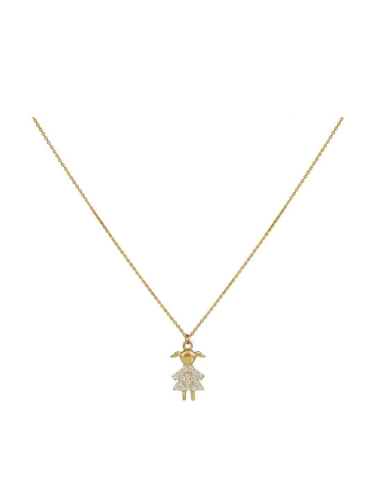 Colier Din Aur Galben 9 Carate Cu Zircon Colier Din Aur Galben 9 Carate Cu Zircon