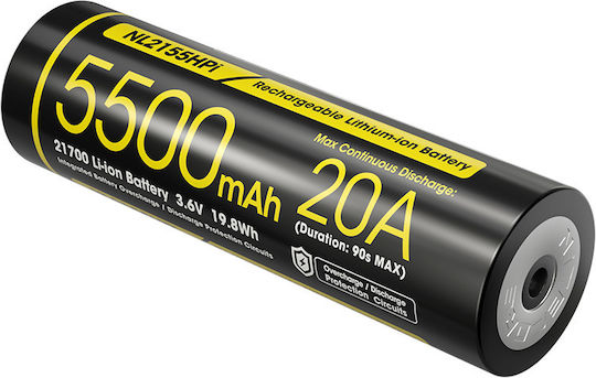 NiteCore Hpi Επαναφορτιζόμενη Μπαταρία 21700 5500mAh 3.6V