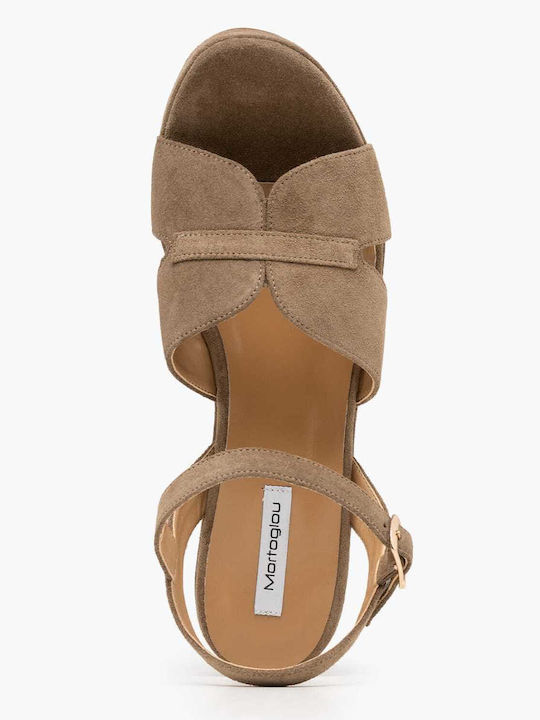 Sandale Elegante Damă De Catifea Maro