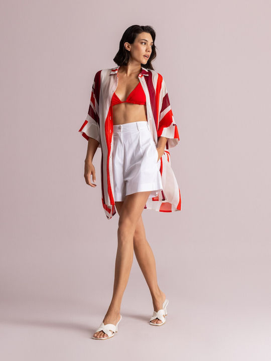 Women's Shirt Red Striped