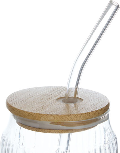S-d Wasser Glas in Braun Farbe mit Strohhalm 500ml