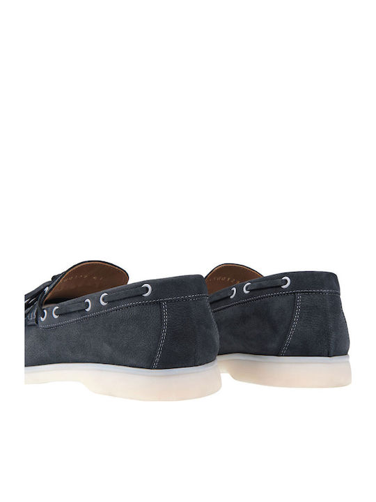 Leather Men's Boat Shoes in Blue Colour