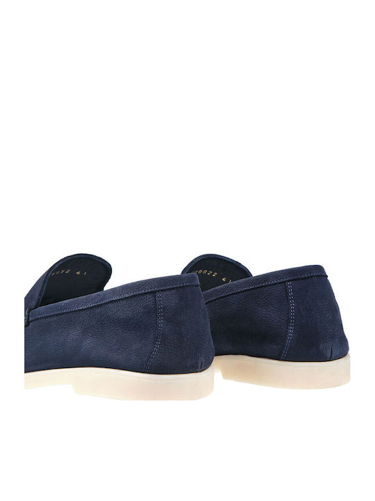 Leather Men's Loafers in Blue Colour