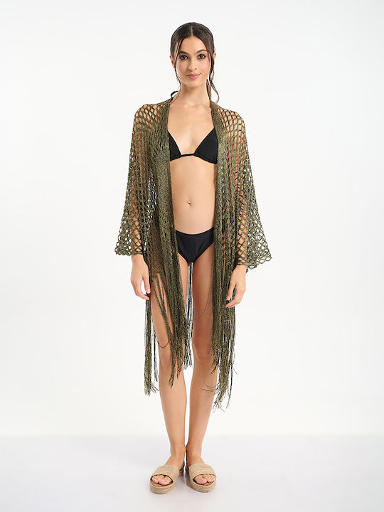 Ble Resort Collection Κιμονό Παραλίας Σκούρο Πράσινο