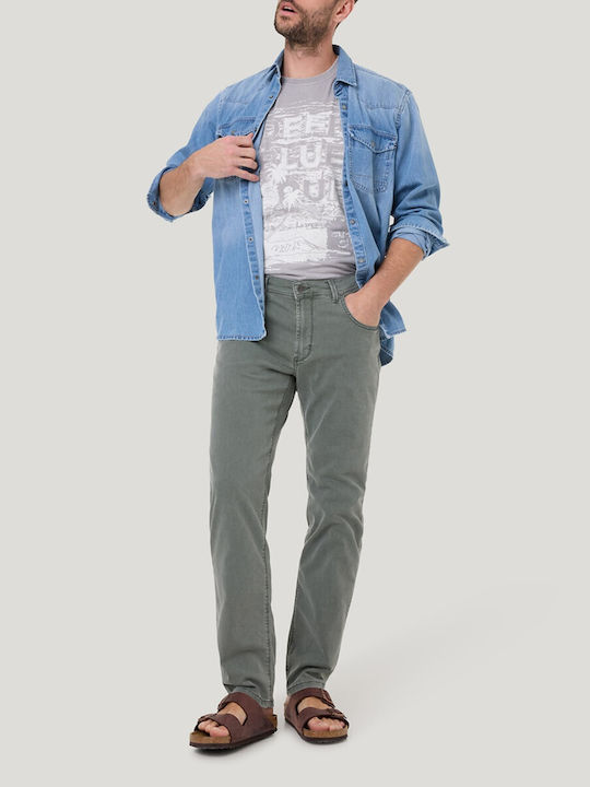 Men's Elastic Jeans Pants with Regular Straight Fit Jade Stonewash