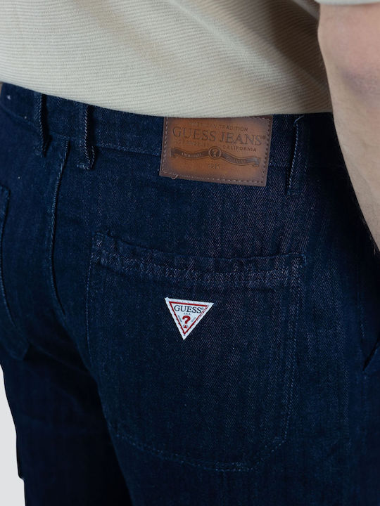 Men's Cargo Jeans Pants with Loose Fit Blue