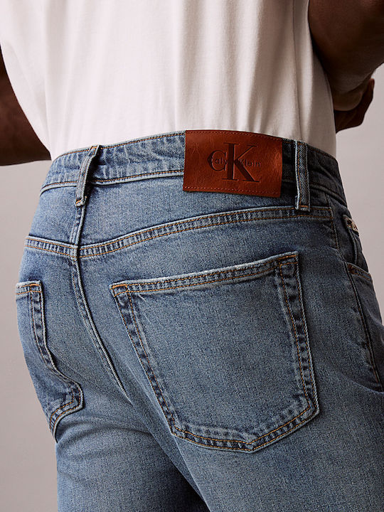 Men's Elastic Slim Tapered Fit Blue Jeans Pants