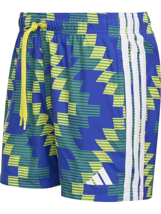Men's Swimwear Shorts Blue and Yellow with Prints