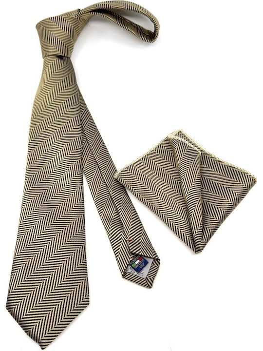 Legend Accessories Set Cravate Bărbați Mătase Tipărită Bej Legend Accessories Set Cravate Bărbați Mătase Tipărită Bej