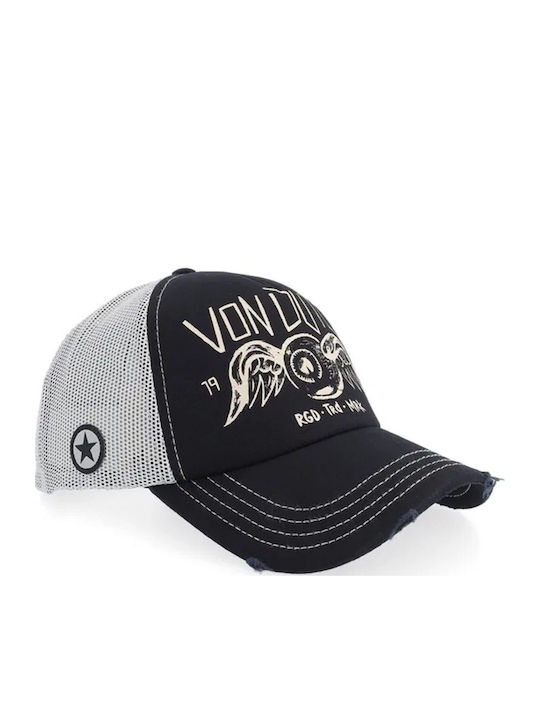 Von Dutch Ανδρικο Καπελο Trucker Μαυρο Λευκο Vd 0 Cas1 Crew4-noir