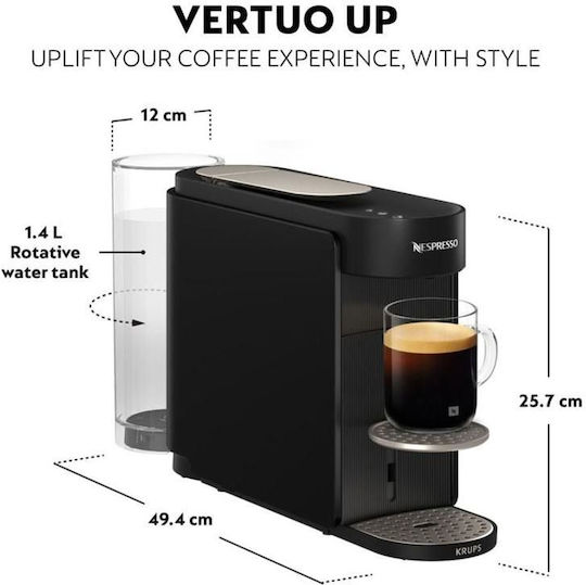 Nespresso Vertuo Up Coffee Machine for Nespresso Capsules Black