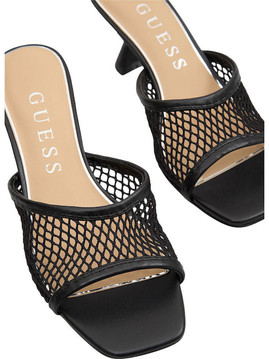 Women's Mules with High Heel in Black Color