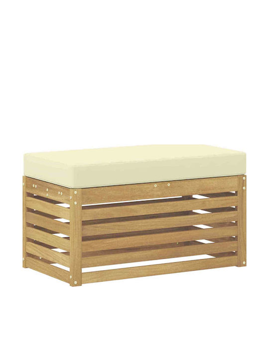Outdoor Wooden Bench With Cushions 80x43x45cm
