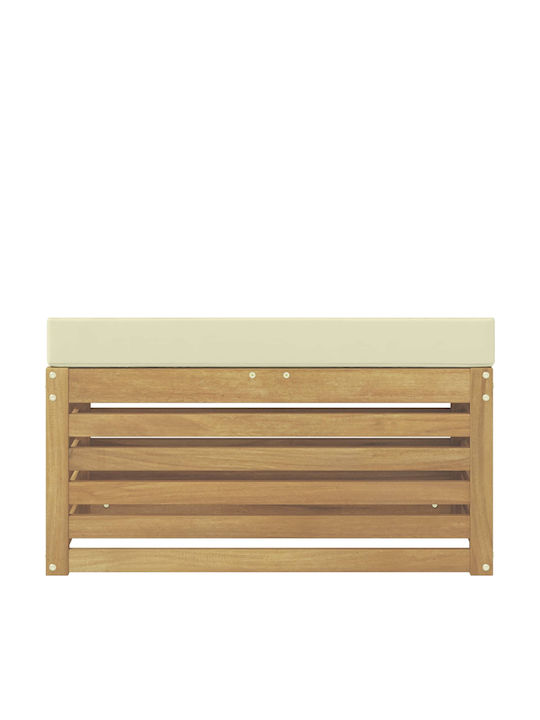 Outdoor Wooden Bench With Cushions 80x43x45cm