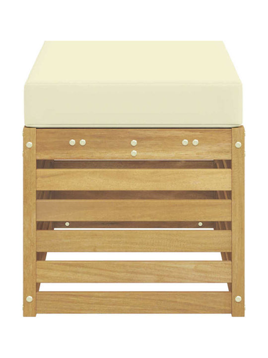 Outdoor Wooden Bench With Cushions 80x43x45cm
